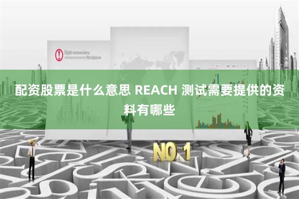 配资股票是什么意思 REACH 测试需要提供的资料有哪些